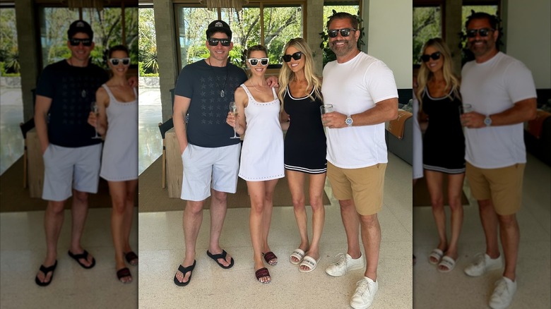 (L-R) Tarek El Moussa, Heather Rae El Mousa, Christina Haack, and Christopher Larocca on July 4th, 2025