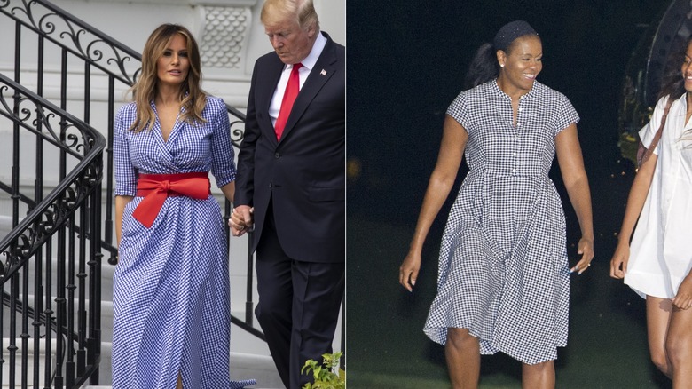 Melania Trump and Michelle Obama in gingham dresses