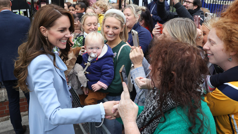 Princess Catherine meeting with royal fans during a 2022 walkabout in Ireland