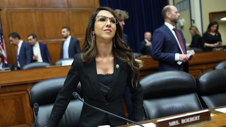 Lauren Boebert attends a meeting