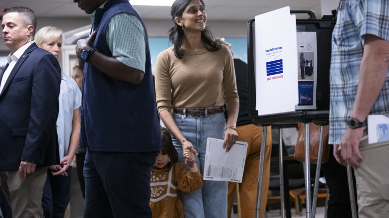 Usha Vance casting her vote on Election Day, November 3, 2024