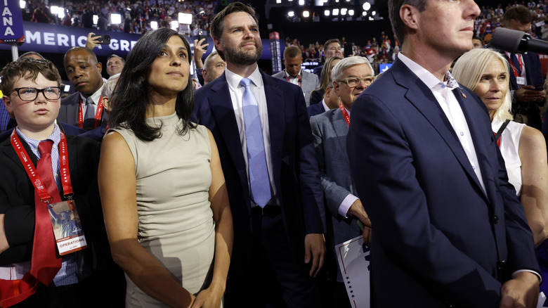Usha Vance with her husband JD Vance at the 2024 RNC