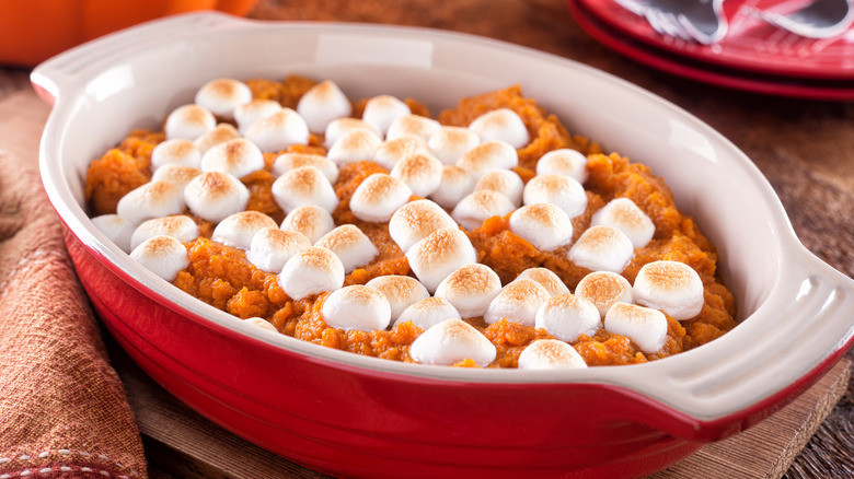 A traditional sweet potato casserole 