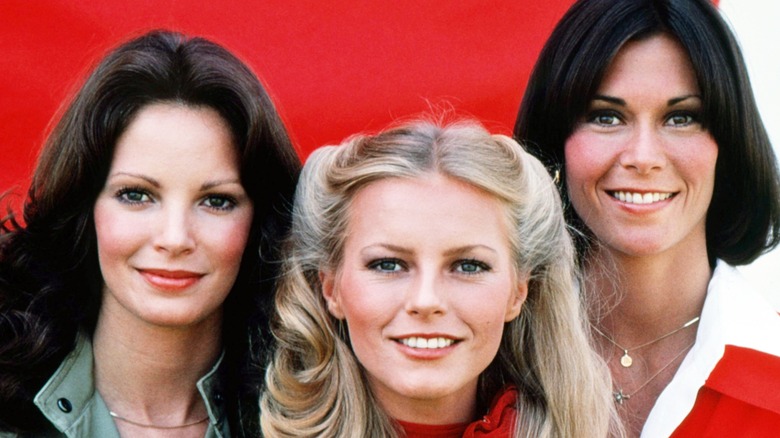 The cast of Charlie's Angels (Jaclyn Smith, Cheryl Ladd, and Kate Jackson) pictured in 1978