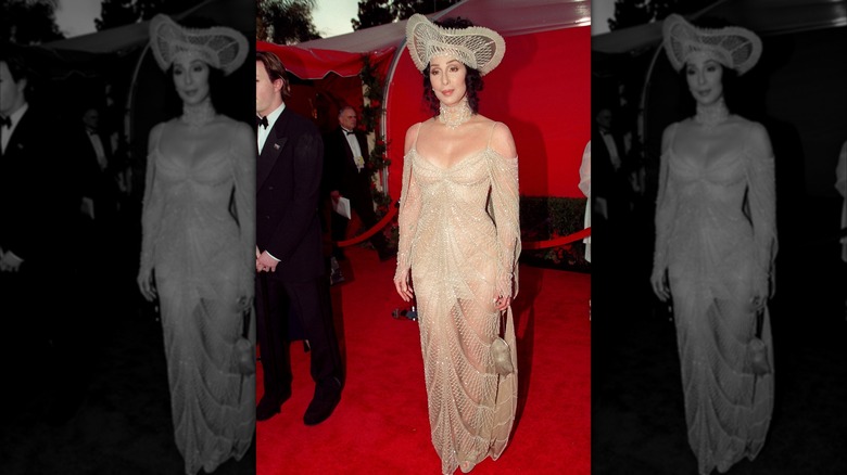 Cher standing on the red carpet