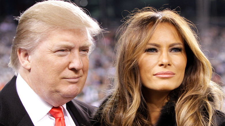 Closeup of Donald and Melania Trump