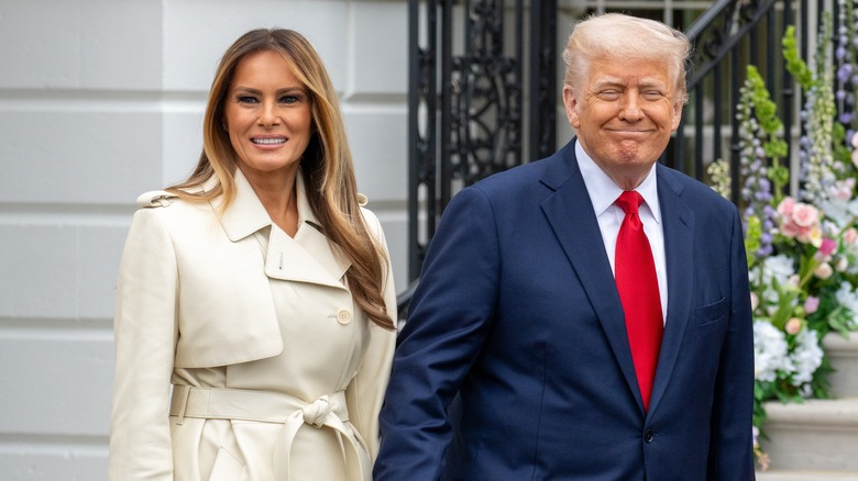 Melania and Donald Trump smiling