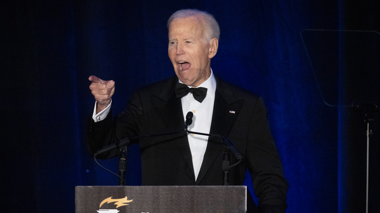 Joe Biden pointing during speech