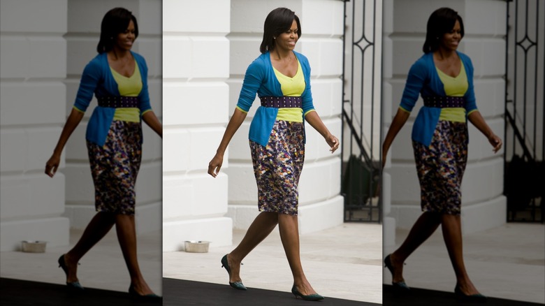 Michelle Obama walking