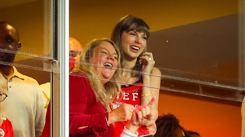 Taylor Swift and Andrea Swift at the game between the Kansas City Chiefs and the Indianapolis Colts on September 20, 2026