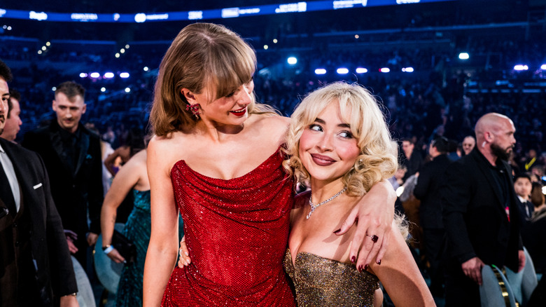 Taylor Swift and Sabrina Carpenter at the 67th Grammy Awards