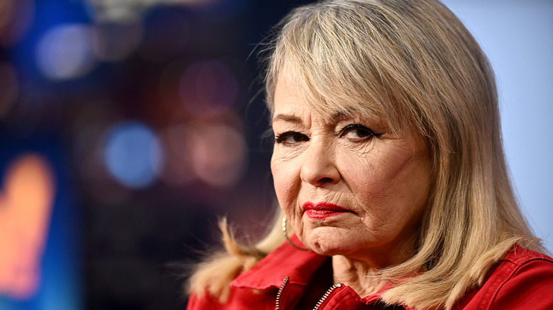 Roseanne Barr grimacing