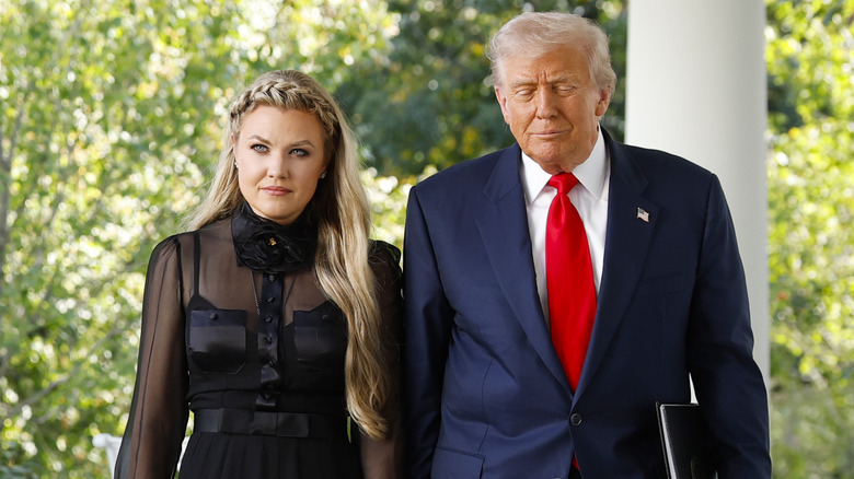 Erika Kirk walking next to Donald Trump