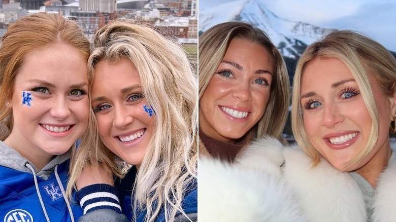 Split image of Riley Gaines from 2023 and Riley Gaines from 2026.