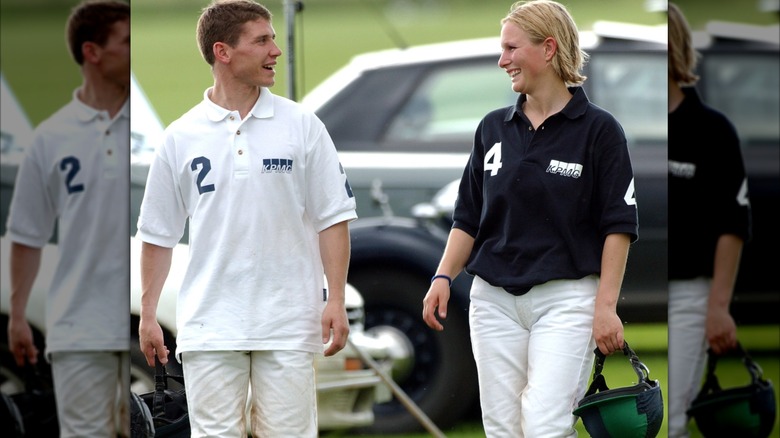 Zara Phillips and Richard Johnson attend to play Polo at The Beaufort Polo Club for the Animal Health Trust Challenge Cup, Westonbirt (2002)