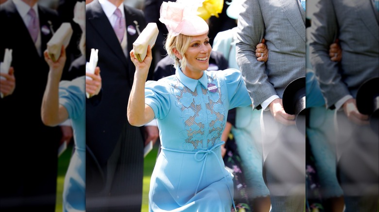 Zara Tindall curtseys as King Charles III passes by in is horse-drawn carriage on day one of Royal Ascot at Ascot Racecourse (2025)