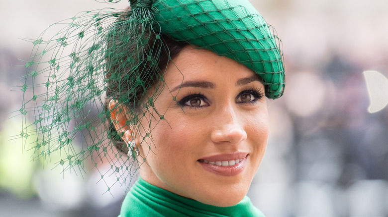 Meghan Markle wearing green at Commonwealth Day Service in 2020