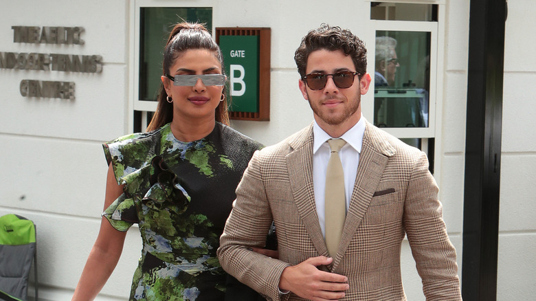 Priyanka Chopra and Nick Jonas arriving at Wimbledon in 2023
