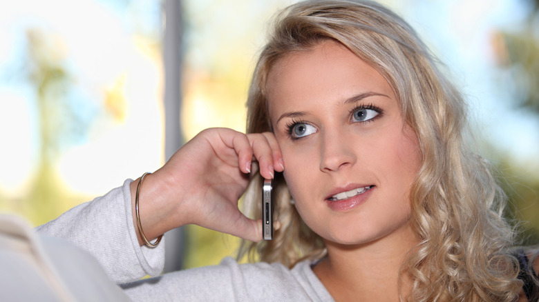 a woman talking on her cell phone