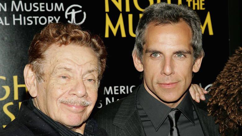 Jerry Stiller and Ben Stiller posing together in 2006 at a "Night at the Museum" event.
