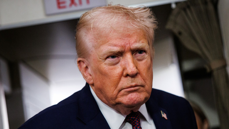 Donald Trump scowling