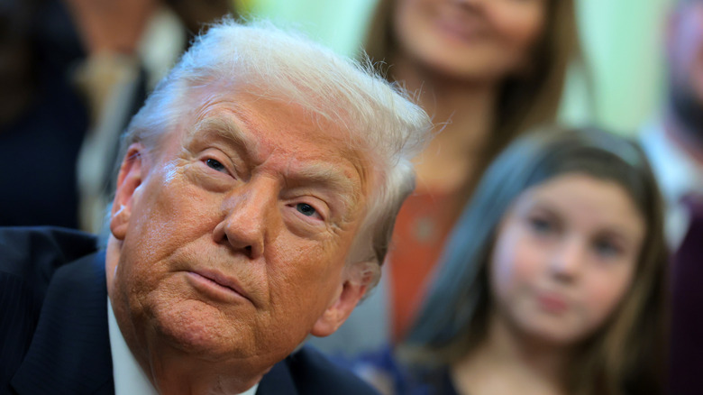 Donald Trump scowling