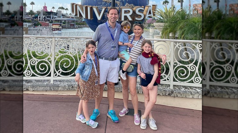Jenna Bush Hager and Henry Hager smiling with their three children