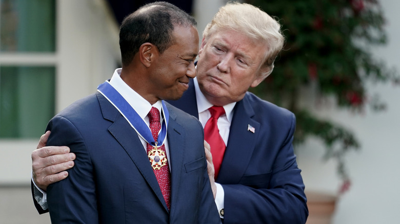 Donald Trump and Tiger Woods Medal of Freedom