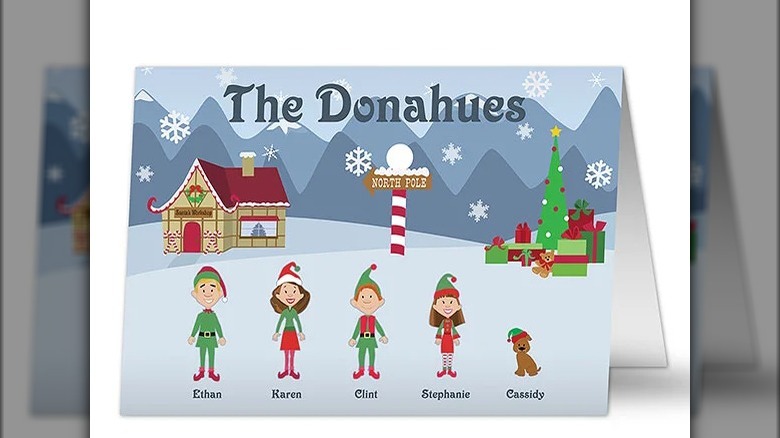 "The Donahues" family of 4 example christmas card