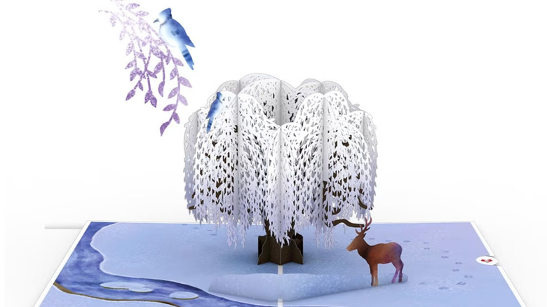 willow tree and reindeer pop-up card