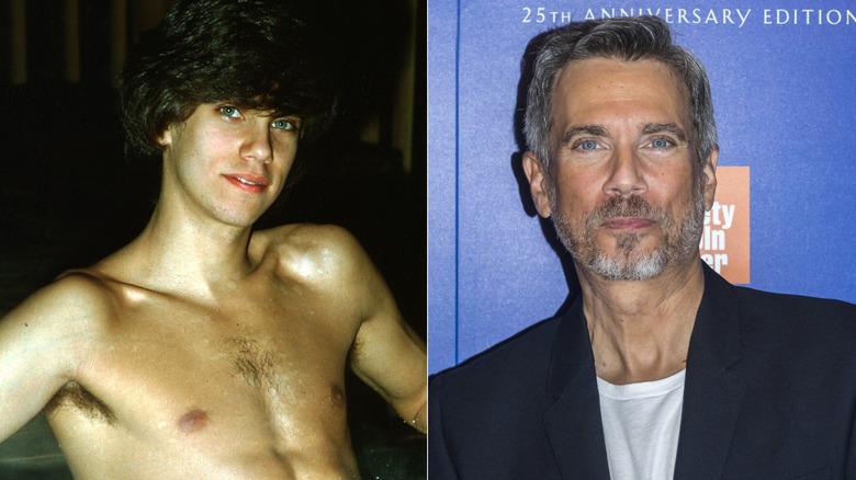 Robby Benson with shirt off smiling and Robbie Benson in black jacket and white shirt