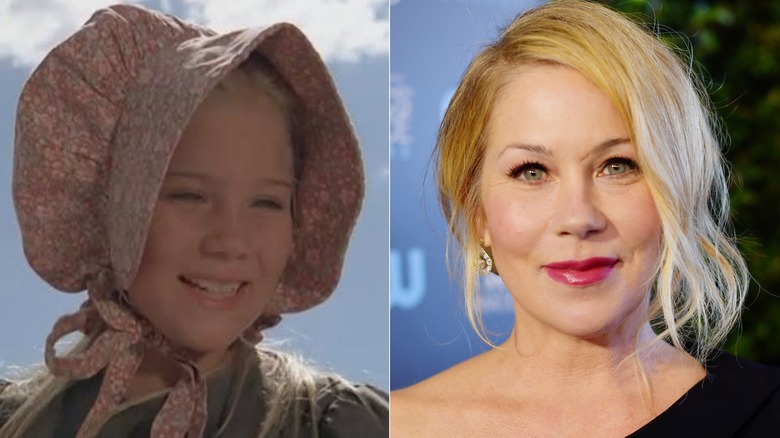Two photos of Christina Applegate. One from Father Murphy. The other from 2020.