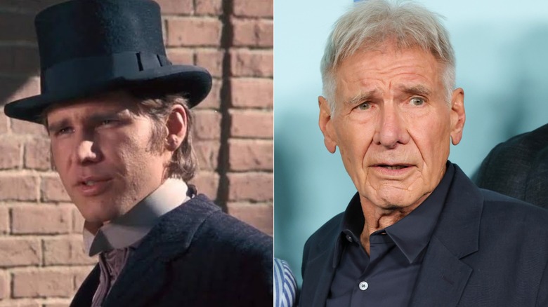 Two photos of Harrison Ford. One from Kung Fu, the other from 2026.