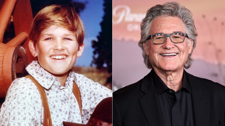 Two images of Kurt Russell. One shows him at 12 when he was the star of The Travels of Jaimie McPheeters. The other is Russell in 2026.
