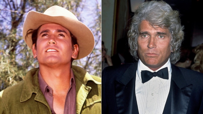 Two photos of Michael Landon. One from Bonanza and one later in life.