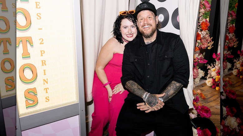 Jelly Roll and Bailee Ann DeFord pink outfit smiling for camera