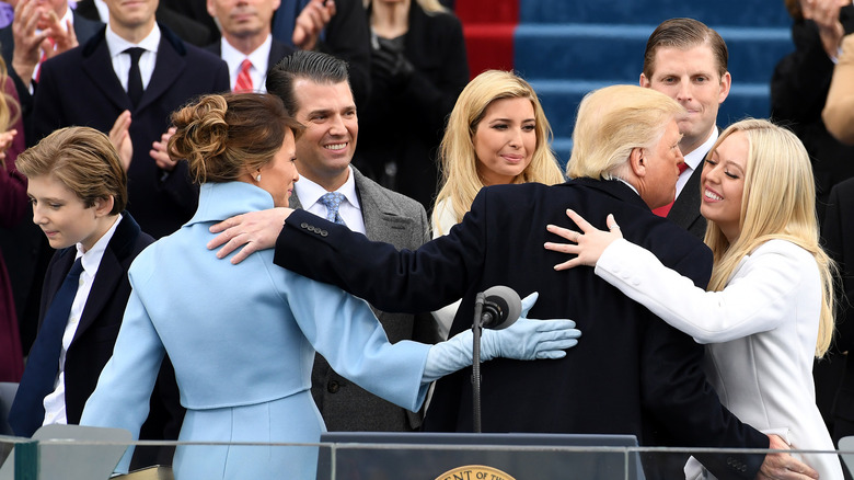 Donald Trump embraces his family 