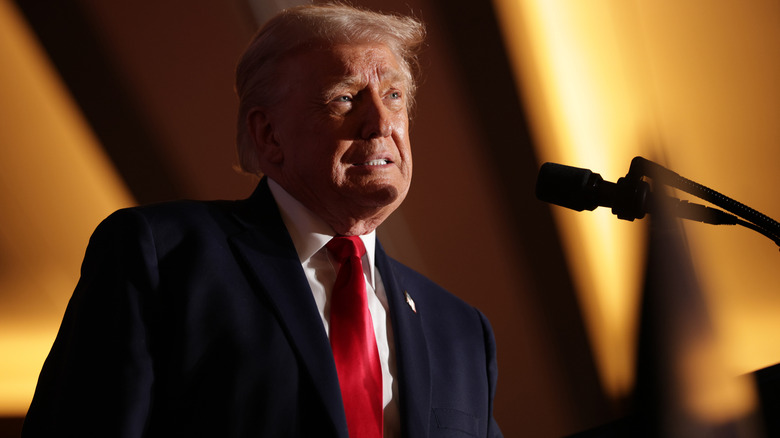 Donald Trump delivering a speech