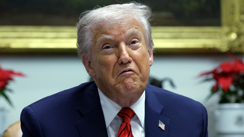 Donald Trump looking incredibly unhappy