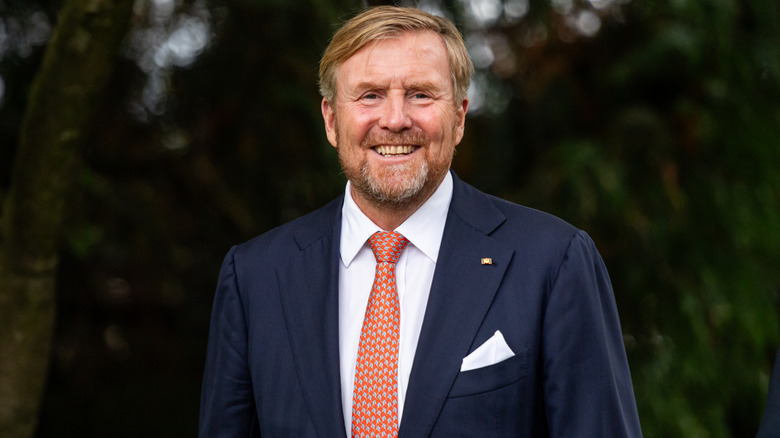King Willem-Alexander of the Netherlands arriving during an event to celebrate the Corps' 30th anniversary in Muenster, Germany (2025)