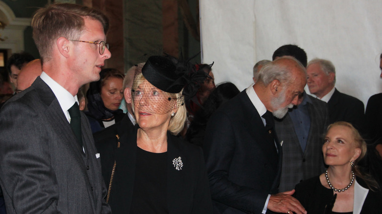 Prince Rostislav Romanov, Princess Olga Romanova, Prince Michael of Kent, Princess of Kent at prayer service for memory of centenary death or tsar.