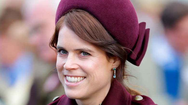 Princess Eugenie smiling at the cameras
