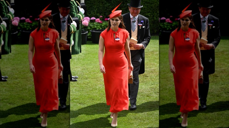 Princess Eugenie wearing red at Ascot