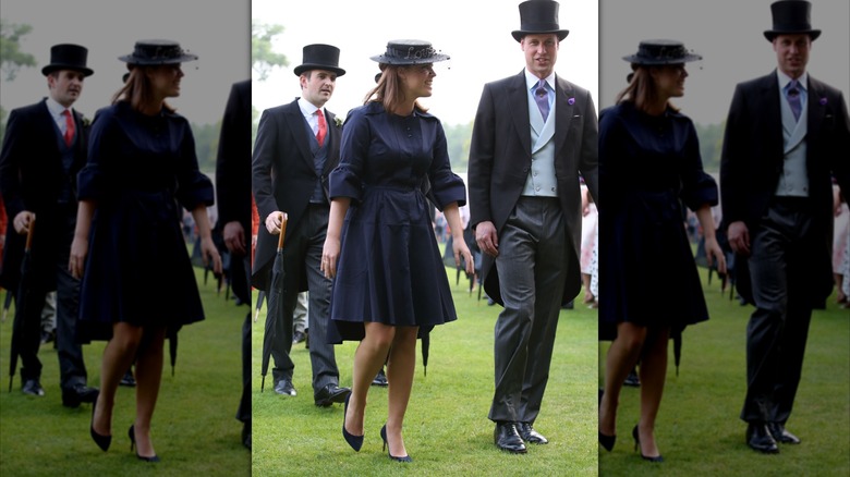 Princess Eugenie and Prince William go on a stroll at a garden party