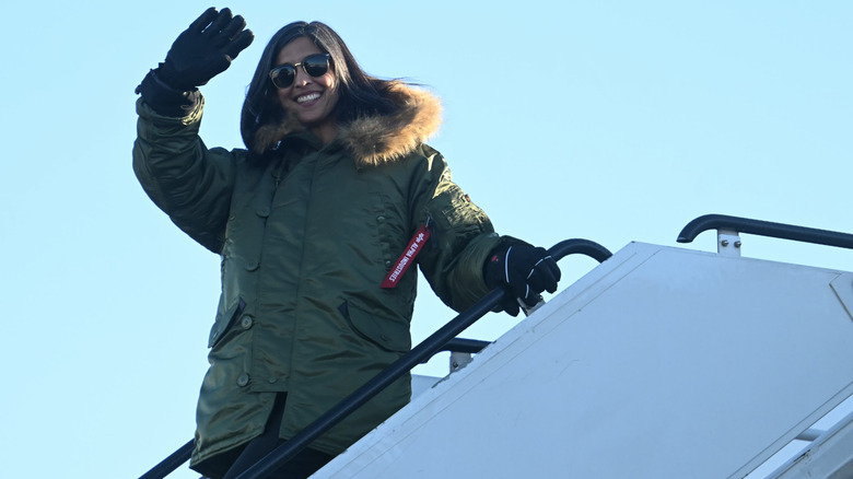 Usha Vance deplaning in Greenland