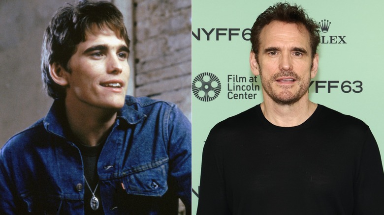 Split photo of Matt Dillon in "The Outsiders" (1983) versus the 2025 TIFF