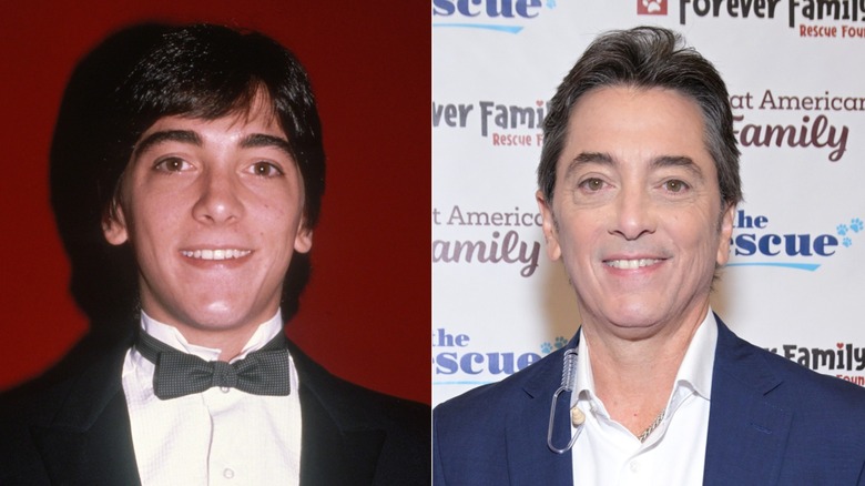 Split photo of Scott Baio in 1982 versus 2023