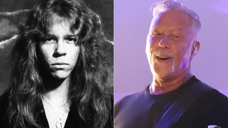 James Hetfield in the 1980s and in 2025.