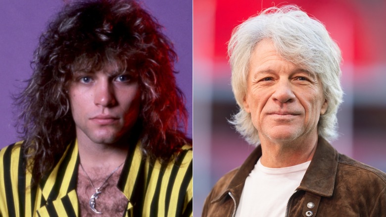 Jon Bon Jovi in the 1980s and in 2025.