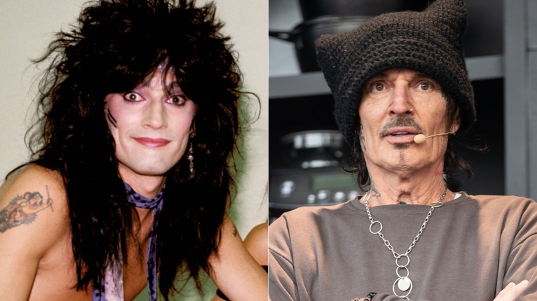 Tommy Lee in 1985 and in 2024.